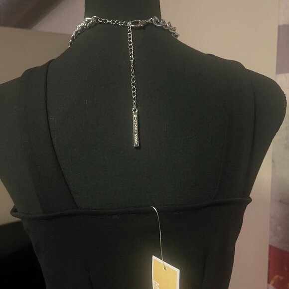 Michael Kors Black Sleeveless Mini Dress with Silver Neck Chain - Picture 3 of 9